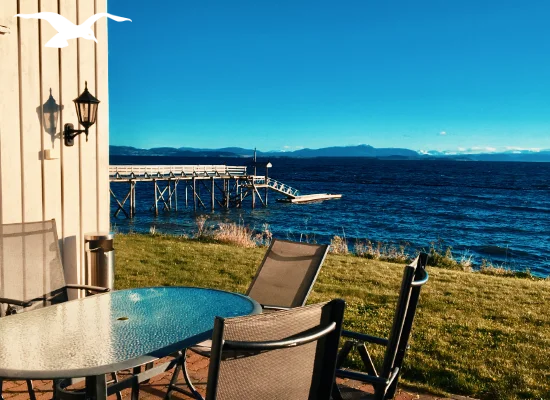 House for 10 persons fantastic balcony fjordview view at Hindrum Fjordsenter in Norway on sunny day