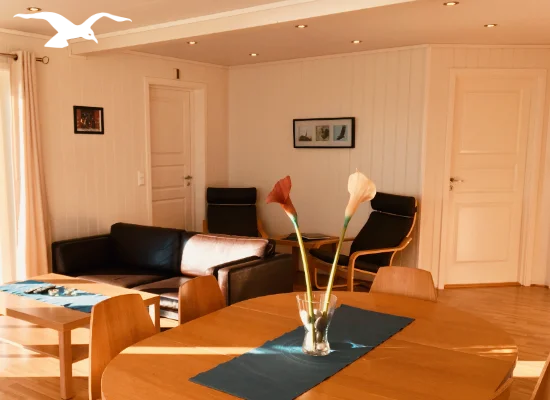 House for 10 persons living room view at Hindrum Fjordsenter in Norway