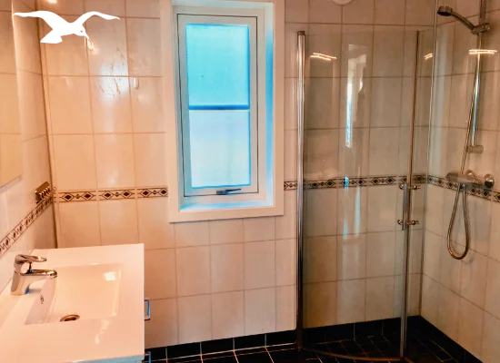 House for 10 persons bathroom view at Hindrum Fjordsenter in Norway