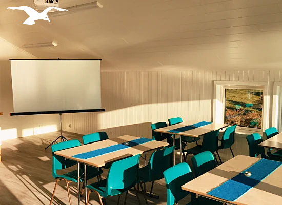 Indoor at the conference facilities 3 at Hindrum Fjordsenter in Norway at sunny day